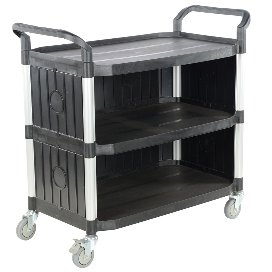 550 Lb. Steel Commercial Cart with Panels and 3 Shelves – CSC-P – Vestil