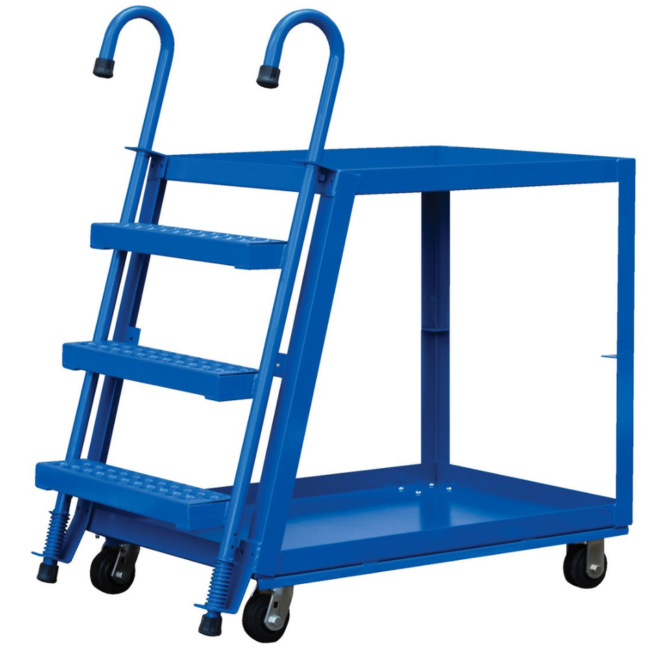 1000 Lb. Steel Stock Picker with 2 Shelves and Mold-On Rubber Casters – SPS2-2840 – Vestil