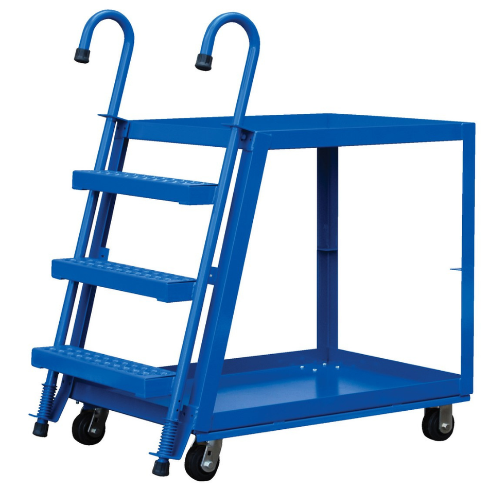 1000 Lb. Steel Stock Picker with 2 Shelves and Mold-On Rubber Casters – SPS2-2236 – Vestil