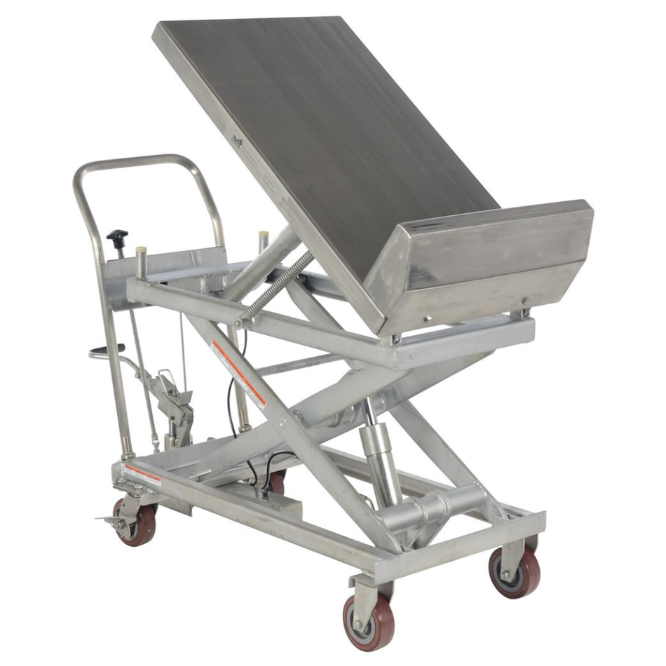 1000 Lb. Partially Stainless Steel Lift and Tilt Cart with Sequence Select – CART-1000-LT-PSS – Vestil