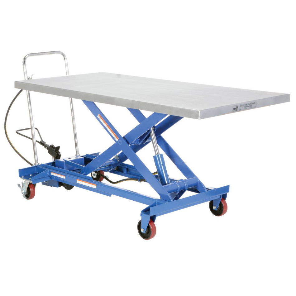 1000 Lb. Carbon Steel Air/Hydraulic Light Duty Scissor Lift Cart – AIR-1000-LD – Vestil