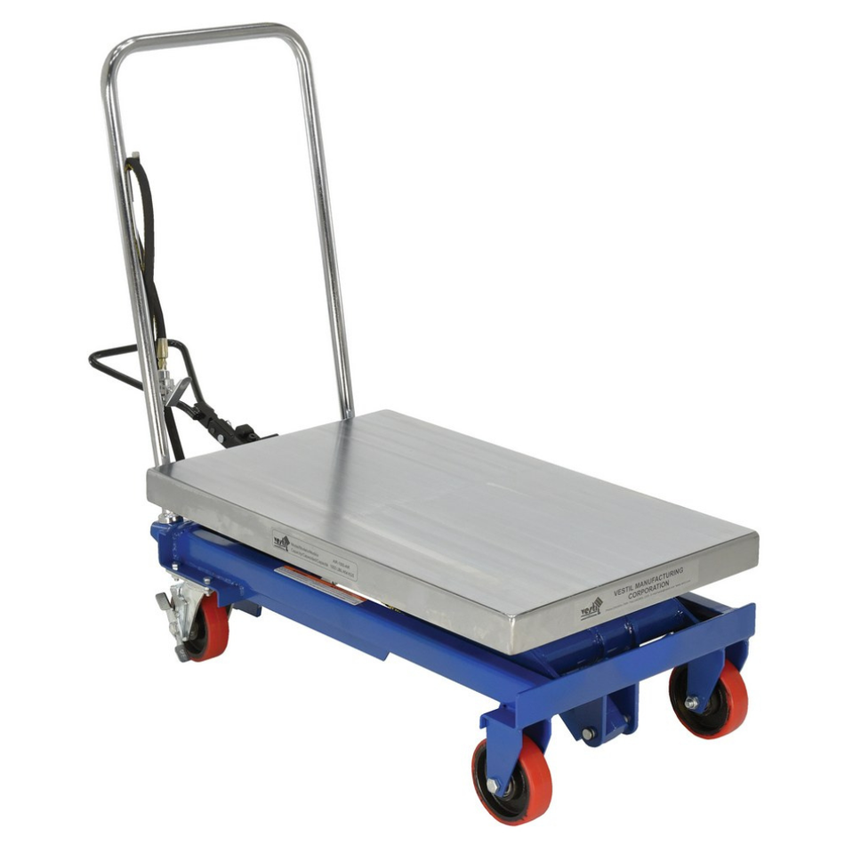 1,000 Lb. Carbon Steel Air/Hydraulic Scissor Lift Cart – AIR-1000 – Vestil