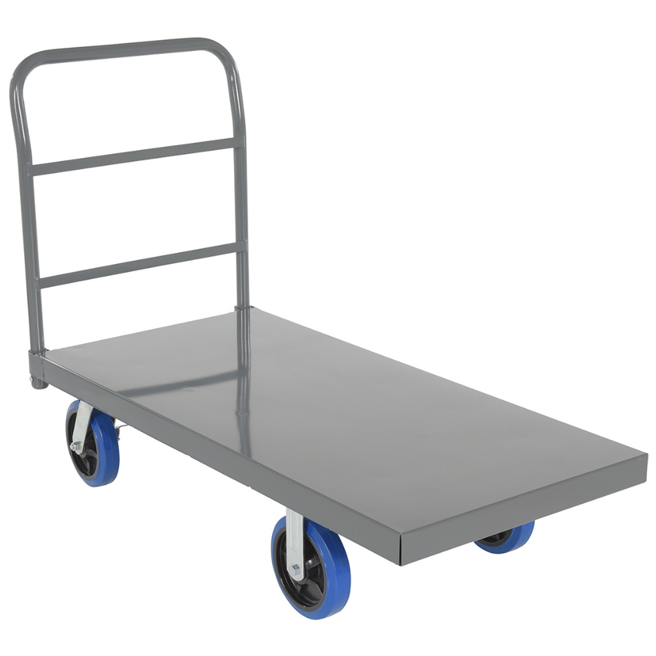 2500 Lb. Steel Smooth Deck Platform Truck with Elastic Rubber Casters – ECSPT-2448-C2D – Vestil