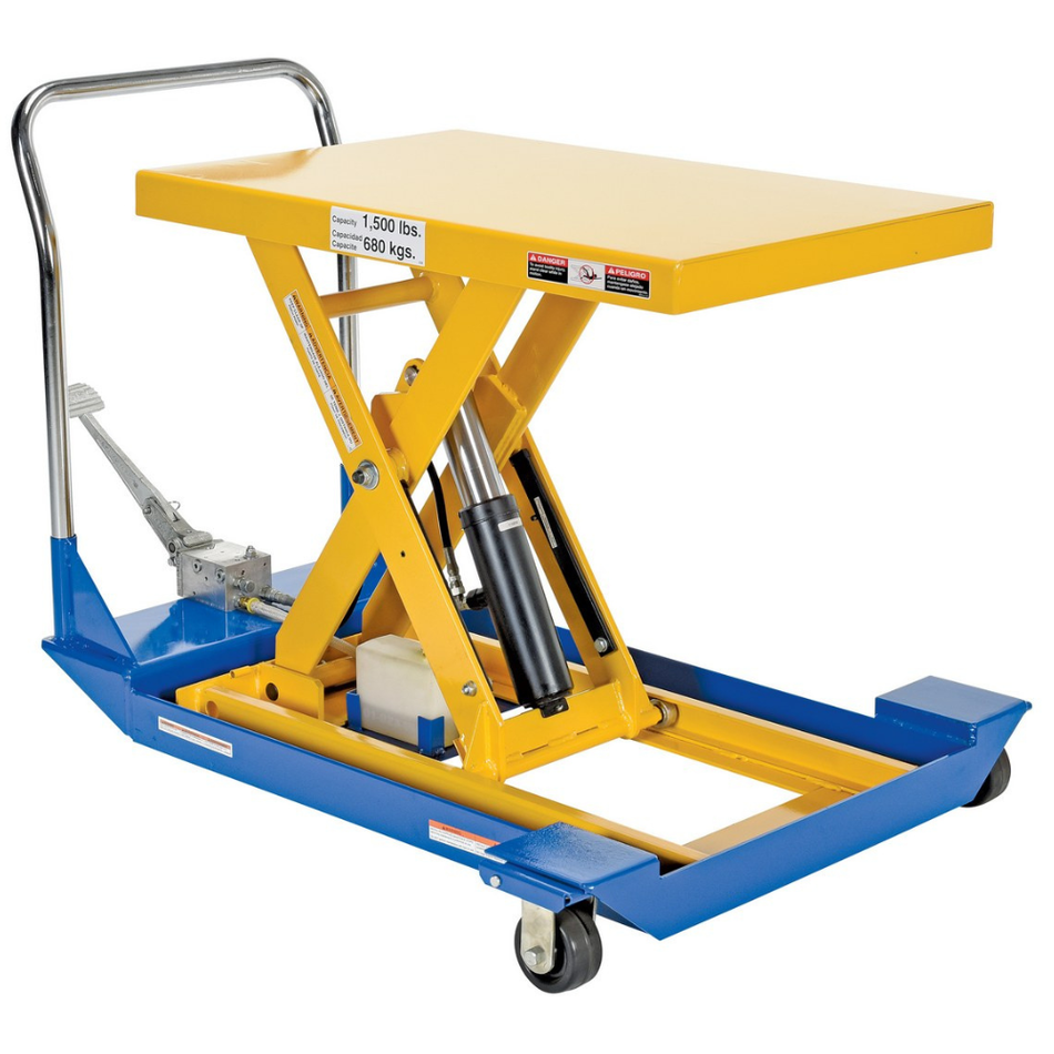 1,500 Lb.Steel Foot Pump Scissor Cart – CART-23-15-M – Vestil
