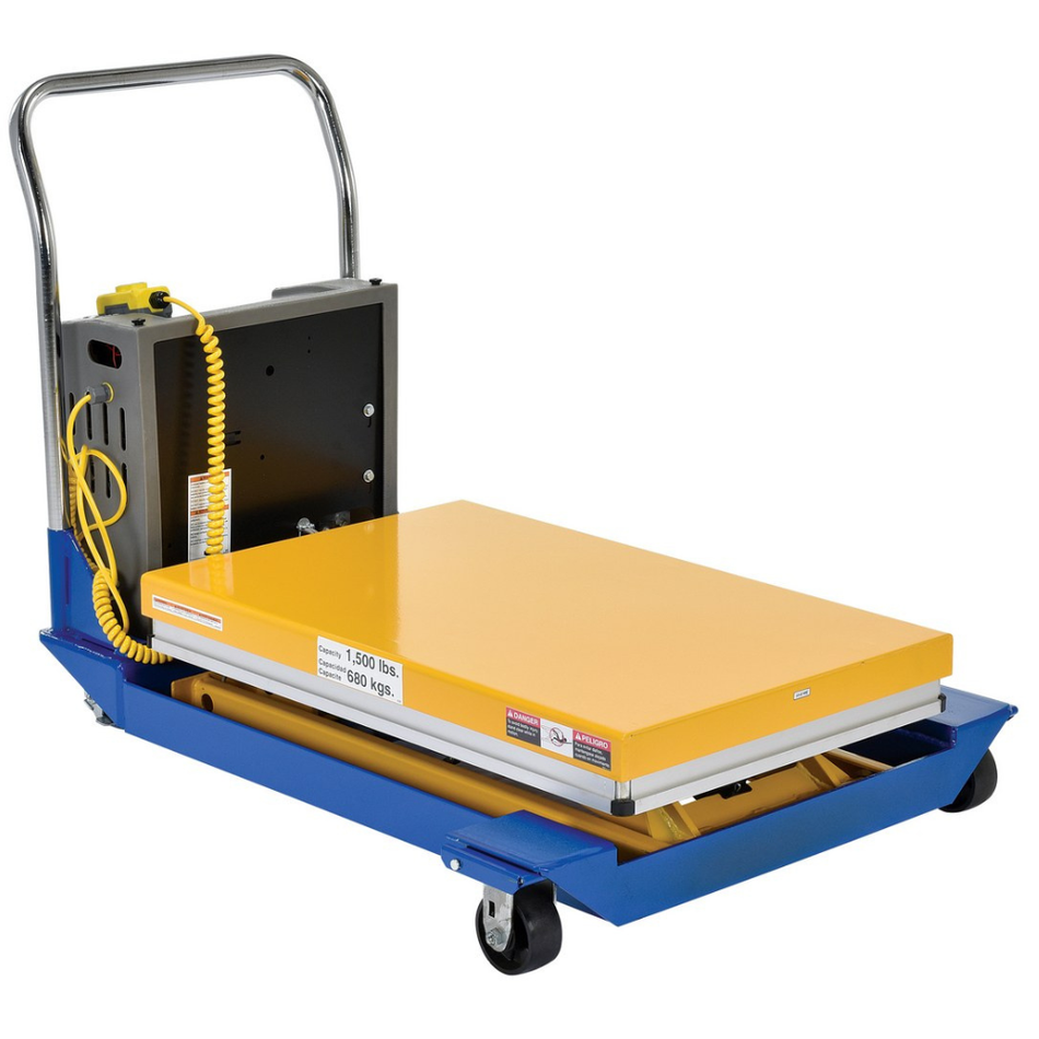 1,500 Lb. Steel DC Powered Scissor Cart – CART-23-15-DC – Vestil