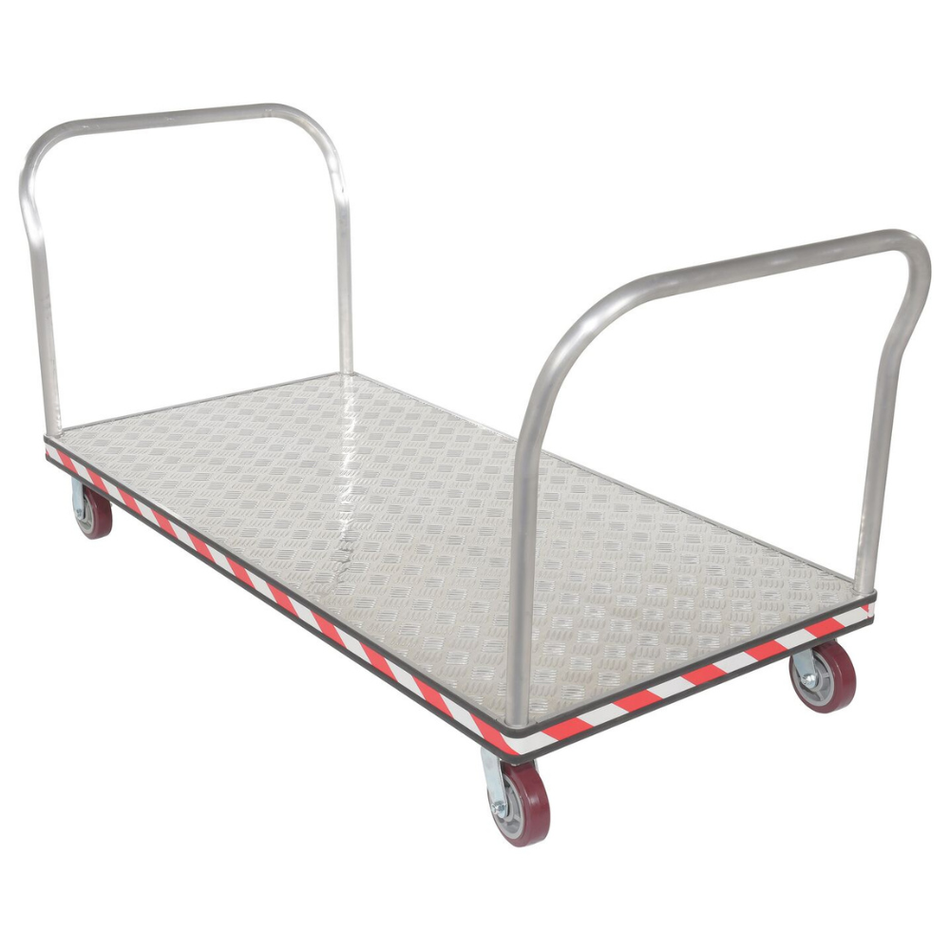 3600 Lb. Aluminum Heavy Duty Dual Handle Tread Plate Platform Truck – ATP-C-3672-2HDL – Vestil