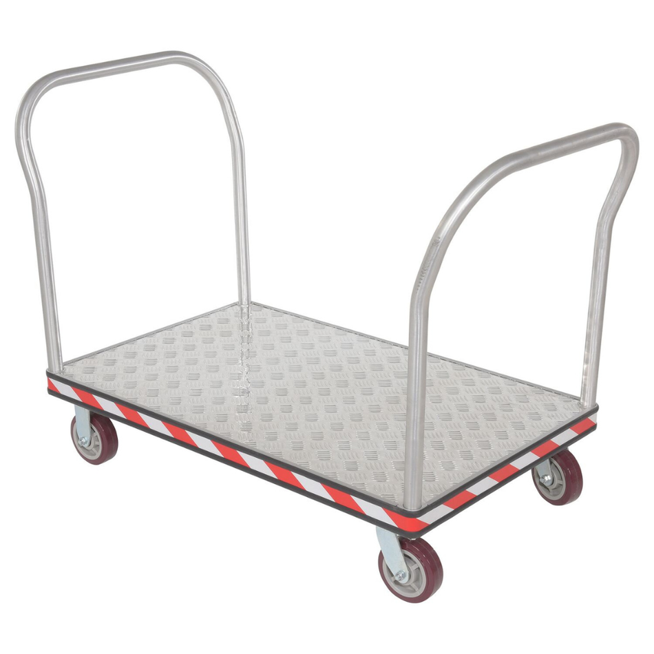 3600 Lb. Aluminum Heavy Duty Dual Handle Tread Plate Platform Truck – ATP-C-3048-2HDL – Vestil