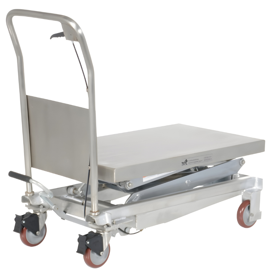 800 Lb. Partially Stainless Steel Hydraulic Elevating Cart – CART-800-D-PSS – Vestil