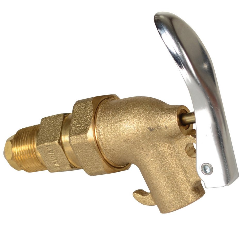 Brass Manual Drum Faucet – Spring Loaded Handle – Adjustable Nozzle – 3/4 in. Bung – DFT-ADJ – Vestil