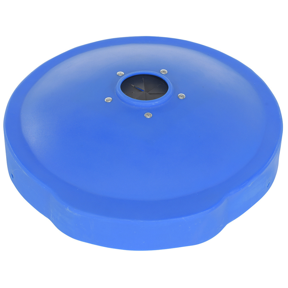 55 Gallon Low-Density Polyethylene Drum Recycling Lid with Flaps, Universal Fit – DC-P-55-CANF-UF-BU – Vestil