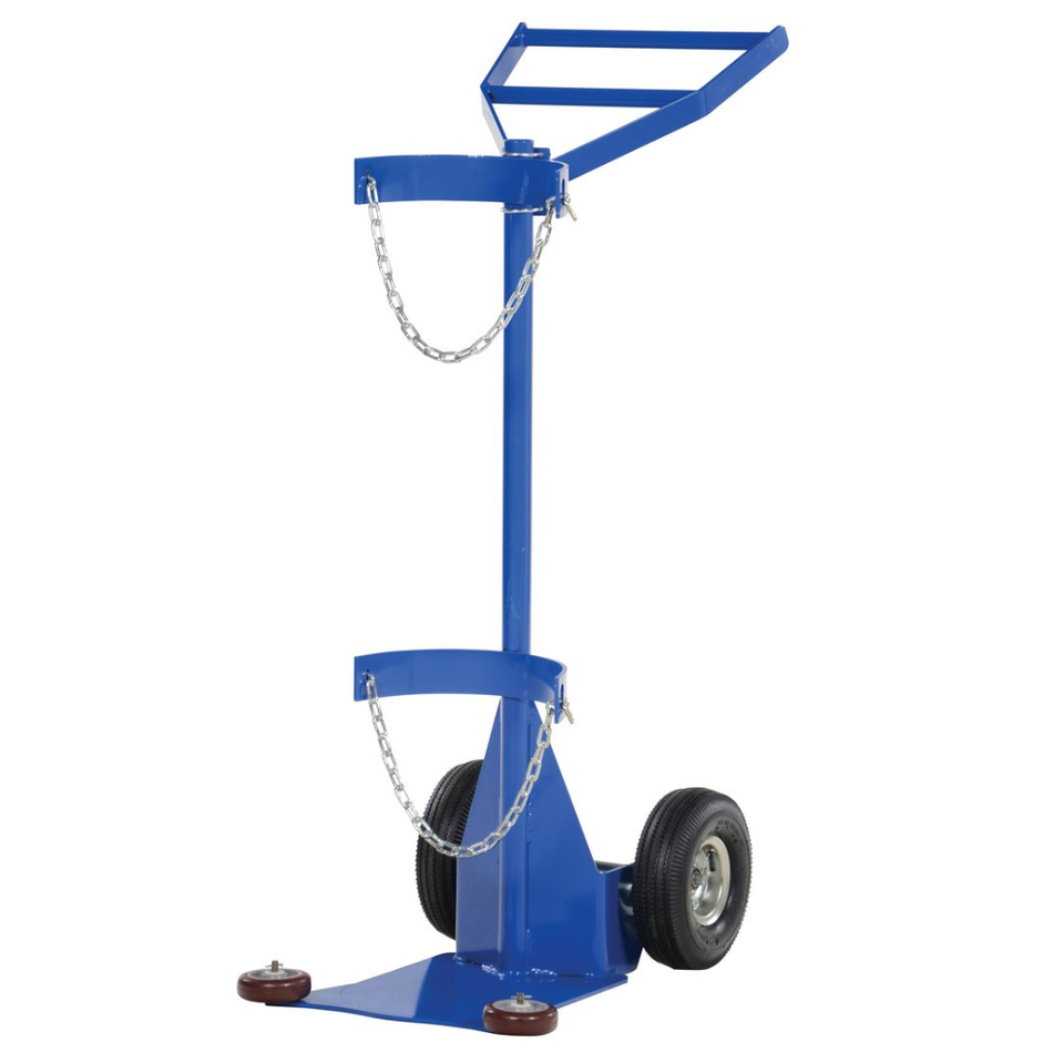 Steel Portable Deluxe Cylinder Lifter with Pneumatic Wheels – 500 Lb. Capacity – CYL-DLX-1-PN – Vestil