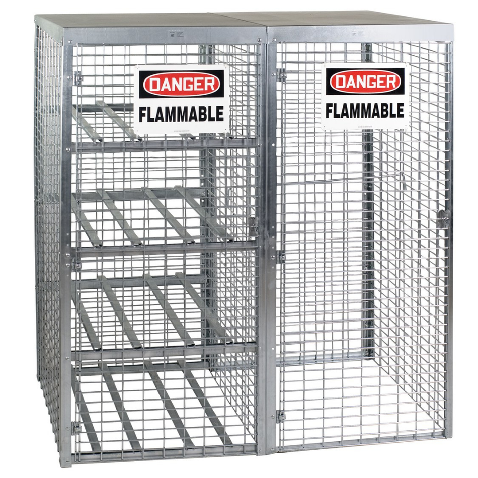 Galvanized Combination Cylinder Storage Cabinet – 8 Horizontal & 9 Vertical Cylinder Capacity – CYL-T-COMBO – Vestil