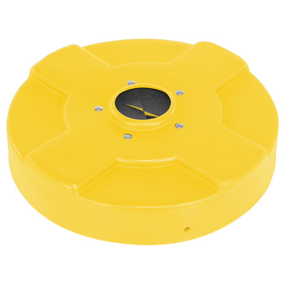 30 Gallon Low-Density Polyethylene Drum Recycling Lid with Flaps – DC-P-30-CANF-YL – Vestil