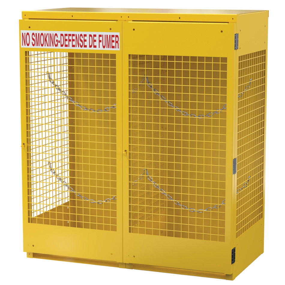 Steel Canadian Cylinder Storage Cabinet – 12 Cylinder Capacity – CYL-G-12-CA – Vestil