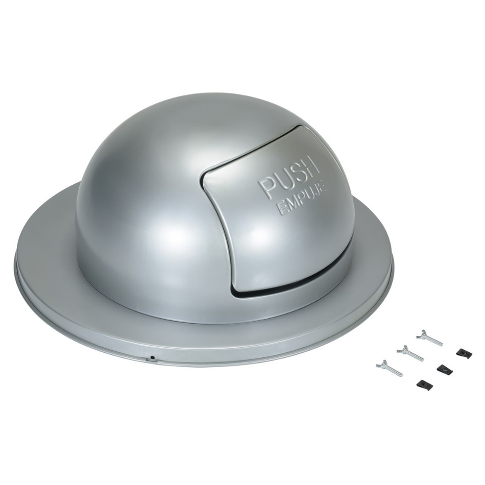 55 Gallon Steel Waste Disposal Top – Zinc-Plated Gray – TRASH-TOP-ZGY – Vestil