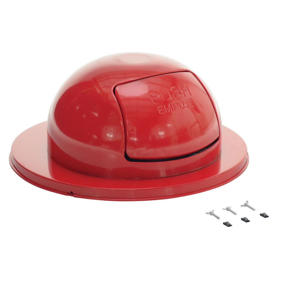 55 Gallon Steel Waste Disposal Top – Red – TRASH-TOP-RD – Vestil