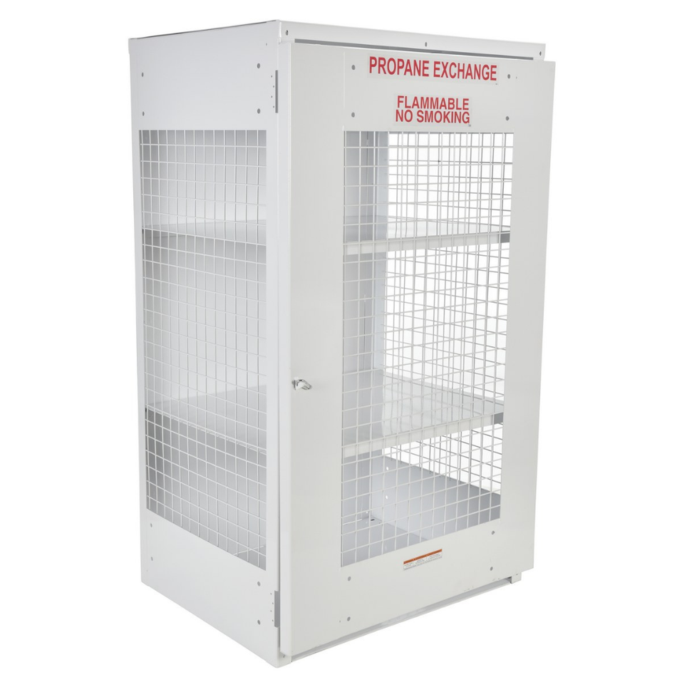 18 Cylinder Steel Propane Exchange Storage Cabinet with Mesh Door – CYL-EX-18-E – Vestil