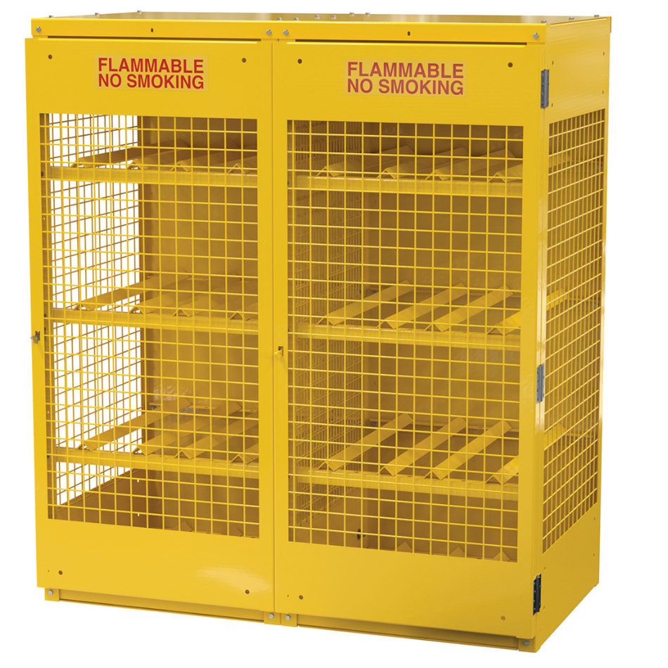 Steel Knockdown Horizontal Cylinder Cabinet – 16 Cylinder Capacity – CYL-H-16-KD – Vestil