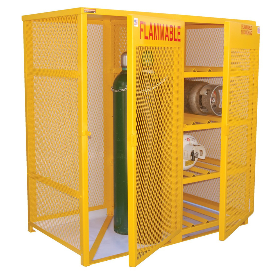 Steel Horizontal & Vertical Cylinder Cabinet – 8 Horizontal / 10 Vertical Capacity – CYL-H8-V510 – Vestil