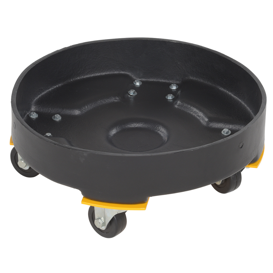 Polyethylene Heavy Duty Drum Dolly – 30 Gallon, 600 Lb. Capacity – DRUM-DP-HD-30-BK – Vestil