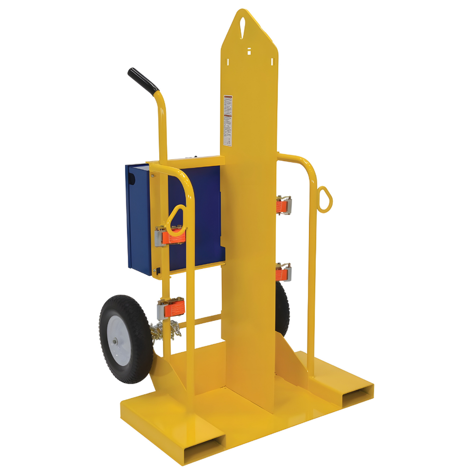Steel Welding Cylinder Torch Cart with Foam-Filled Wheels – 500 lb Capacity – CYL-2-FF – Vestil