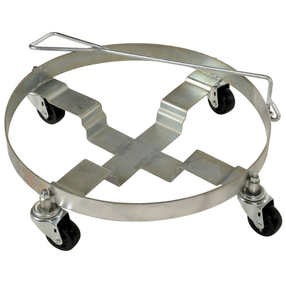 Steel Mobile Drum Dolly with Handle – 1,000 Lb. Capacity – DRUM-DRH-HR – Vestil