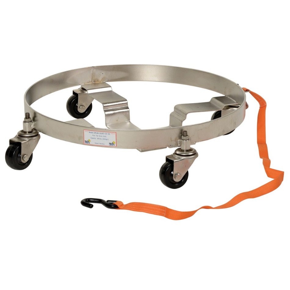Stainless Steel Multipurpose Drum Dolly – 900 Lb. Capacity – DRUM-QUAD-CS-SS – Vestil