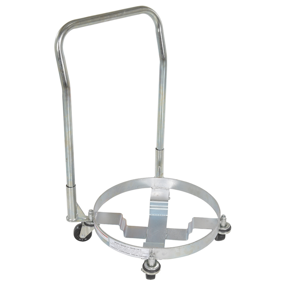 Steel Drum Dolly with Handle – 900 Lb. Capacity – DRUM-TRI-H-HDL – Vestil