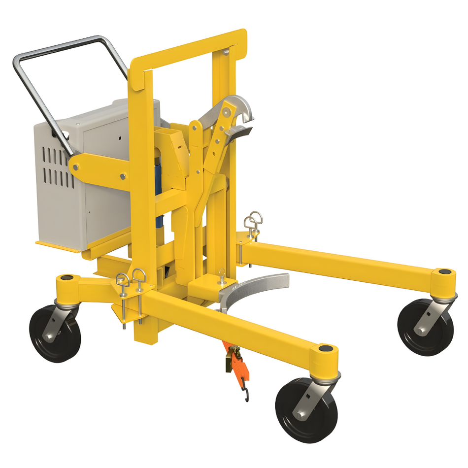 1500 lb Steel DC Drum Transporter – 55 Gallon – DCR-880-H-DC – Vestil
