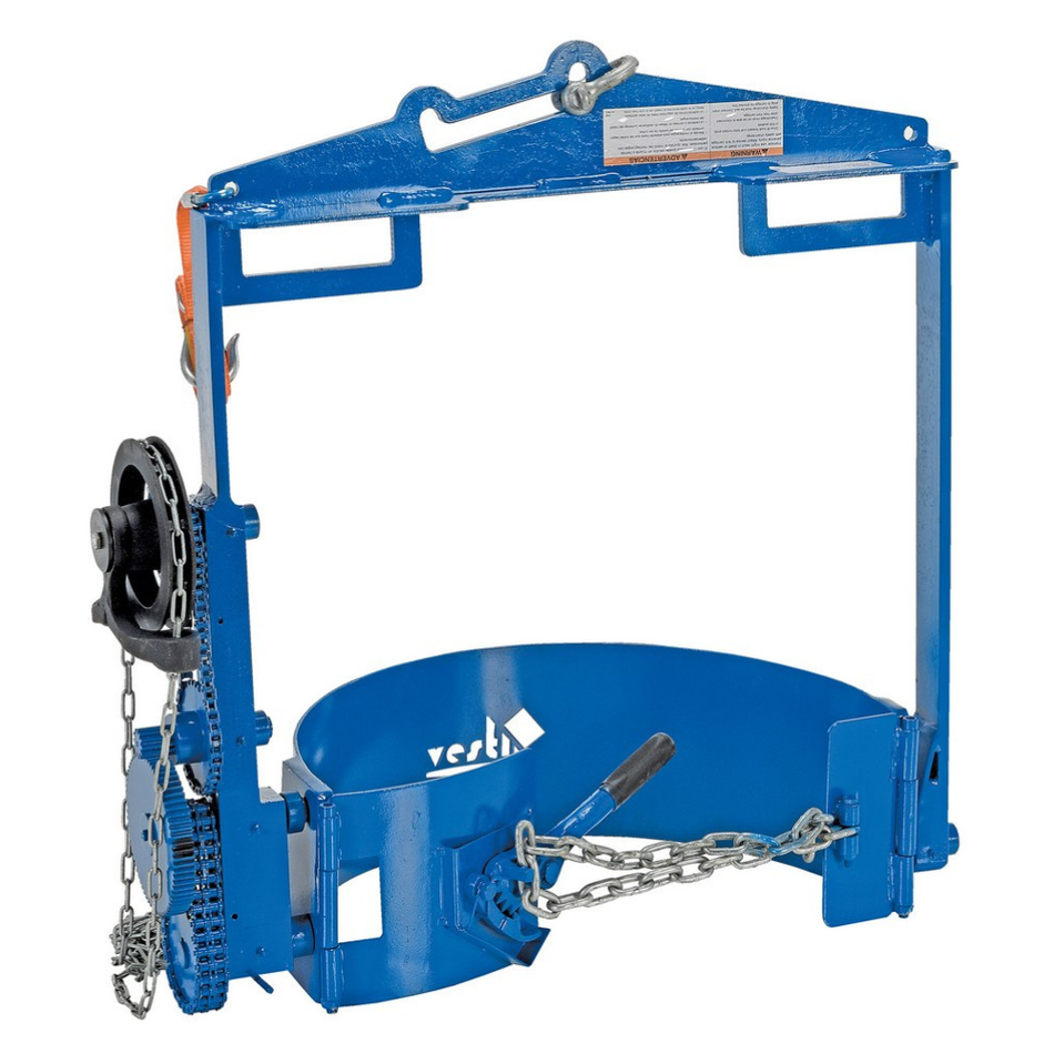 Steel Hoist Mounted Drum Carrier/Rotator – 55 Gallon – 800 Lb. Capacity – DCT-75 – Vestil