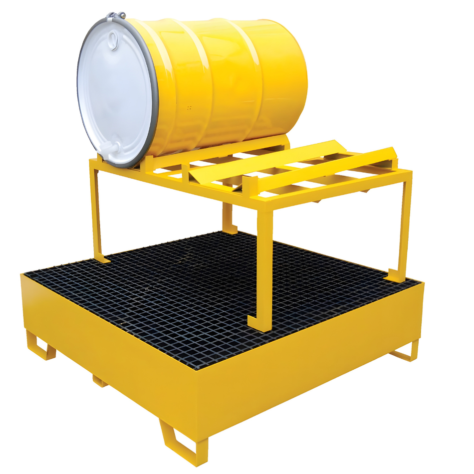 1200 lb Steel Horizontal Retention Basin – 2 Drum Capacity – HSRB-YL-2 – Vestil