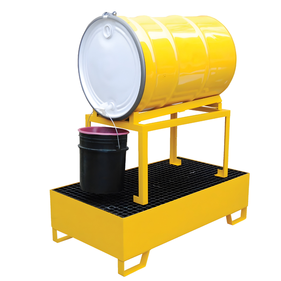 1200 lb Steel Horizontal Retention Basin – 1 Drum Capacity – HSRB-YL-1 – Vestil