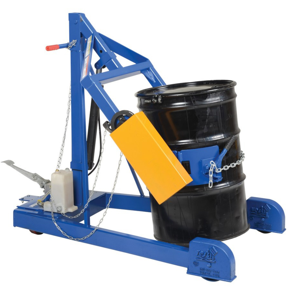 Steel Portable Hydraulic Drum Carrier, Rotator & Boom – 80-5/8" Lift Height – 800 Lb. Capacity – HDC-305-84 – Vestil