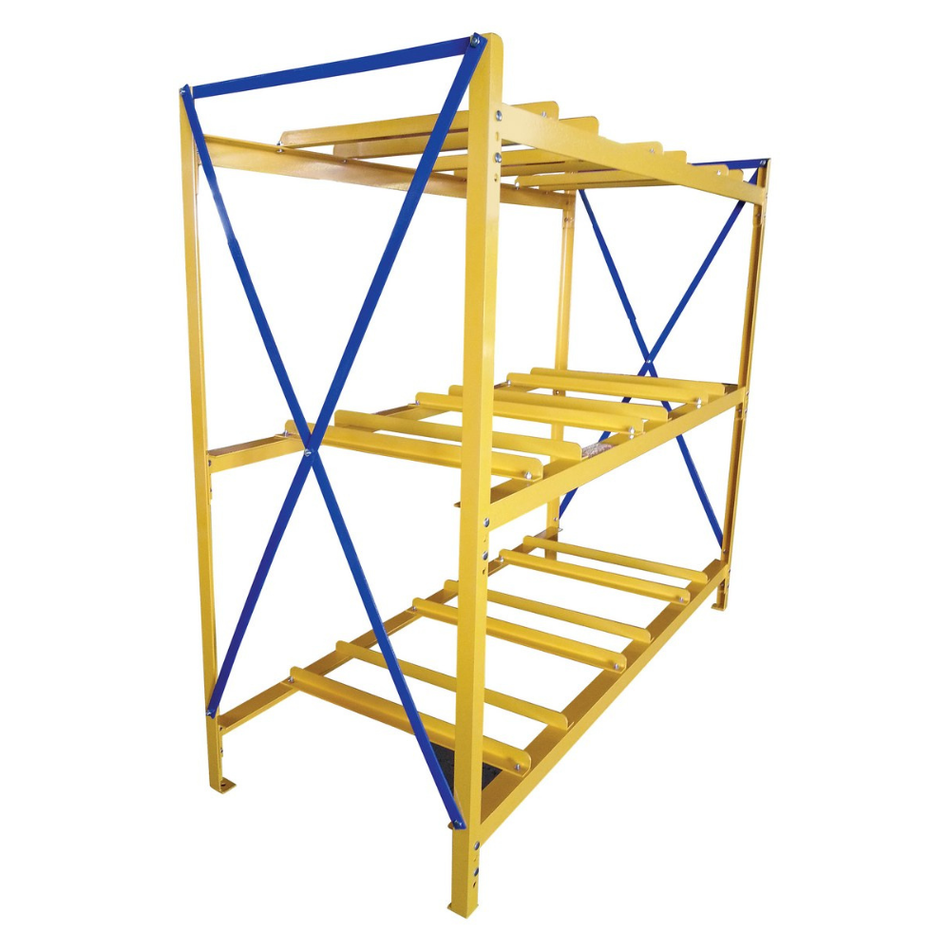 Steel Horizontal 9 Drum Storage Rack – 7,200 lb Capacity – DRK-3-3 – Vestil