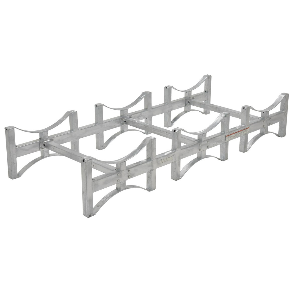Galvanized Steel Stackable 3 Drum Rack – 2,400 lb Capacity – DRUM-RACK ...