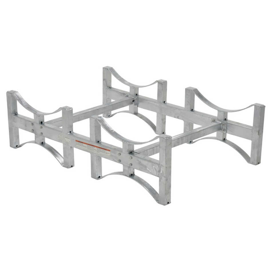 Galvanized Steel Stackable 2 Drum Rack – 1,600 lb Capacity – DRUM-RACK-2-G – Vestil