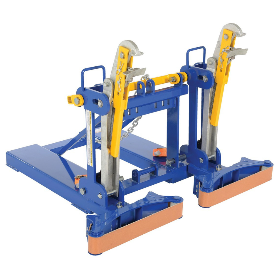 Steel Automatic Eagle Beak Drum Lifter – 2 Drums with Belt Saddle – 2000 Lb. Capacity – FMDL-2-LDS-B1 – Vesti