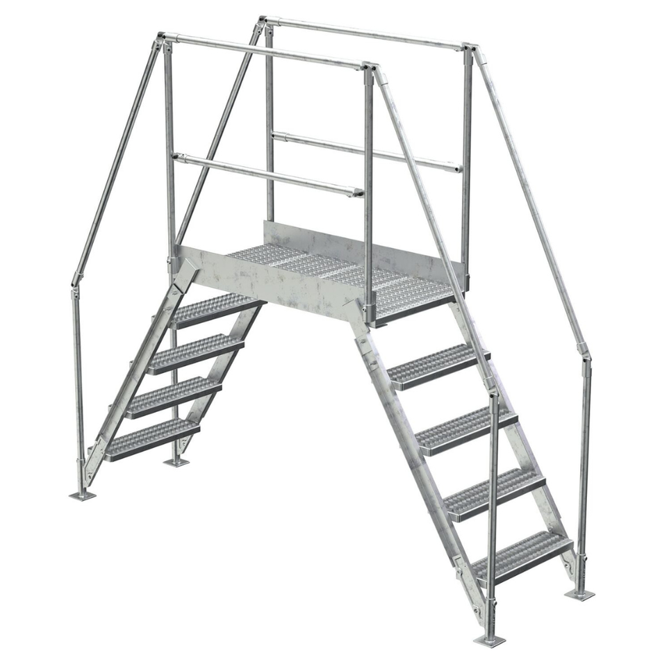 Crossover Ladder - 5 Step, 48" Platform - Aluminum - Vestil