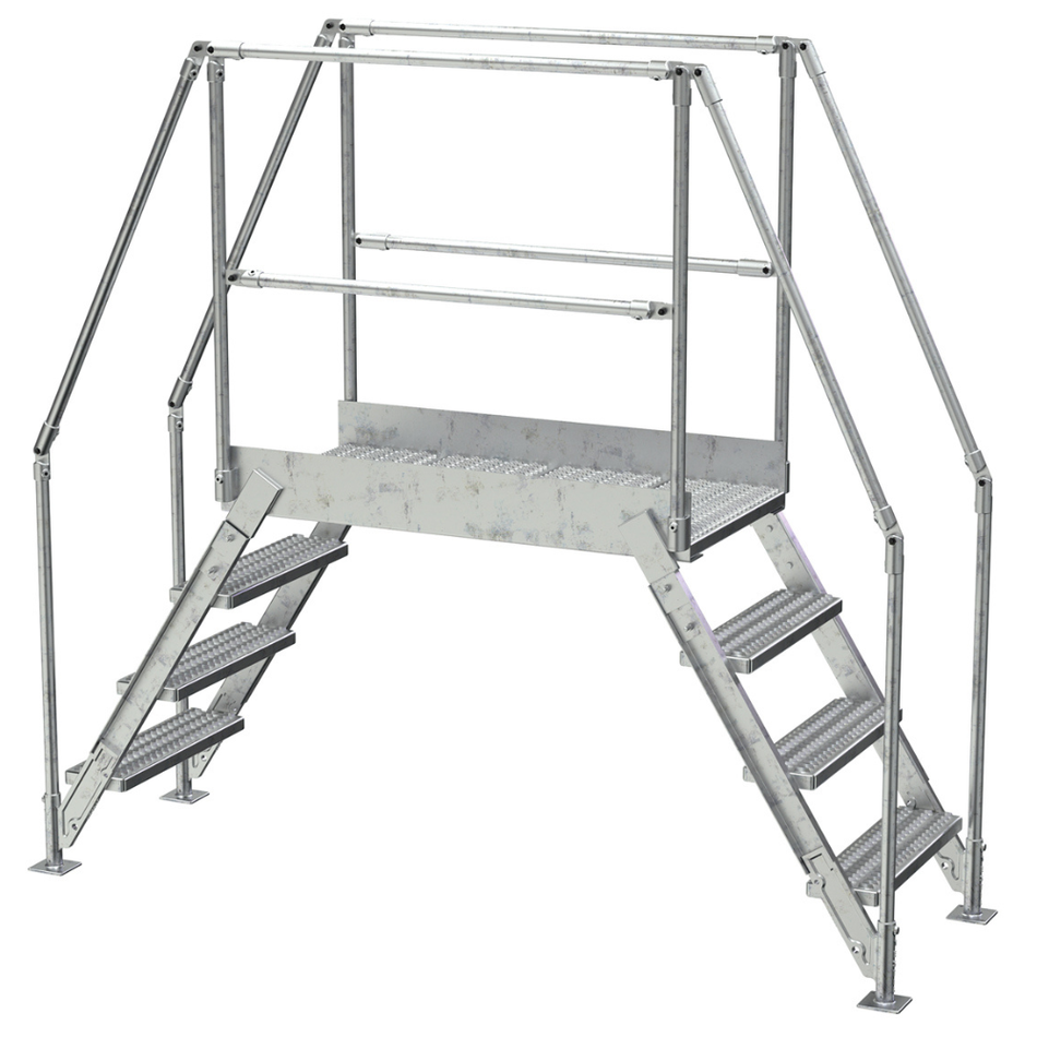 Crossover Ladder - 4 Step, 48" Platform - Aluminum - Vestil
