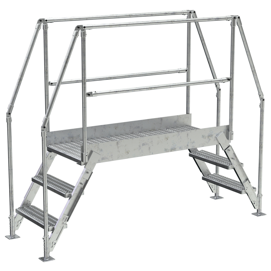 Crossover Ladder - 3 Step, 60" Platform - Aluminum - Vestil