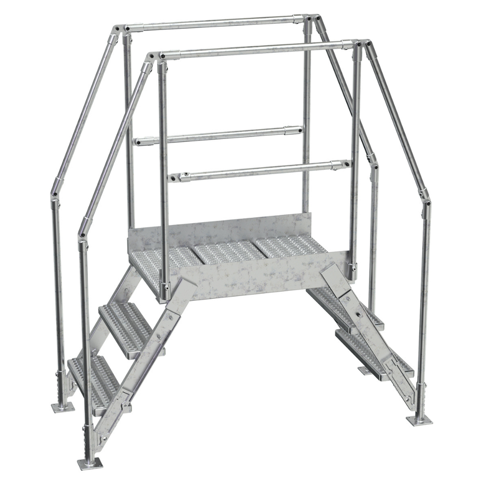 Crossover Ladder - 3 Step, 36" Platform - Aluminum - Vestil