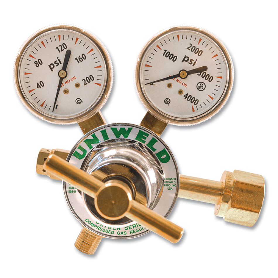 RUH82 Series Single Stage Oxygen Regulator, 5 to 125 PSIG Delivery Pressure, CGA 540 Connection - Uniweld