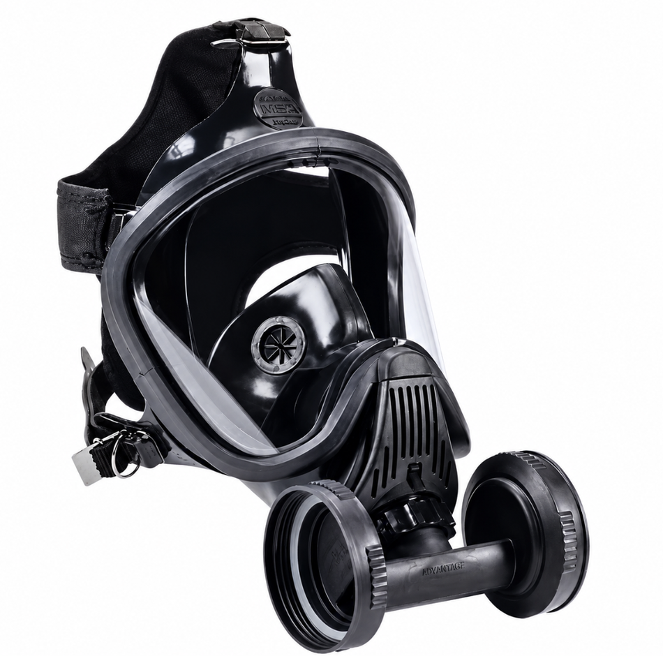 Ultra Elite Full-Face Respirator with Twin-Cartridge Adapter, SoftFeel Silicone - MSA