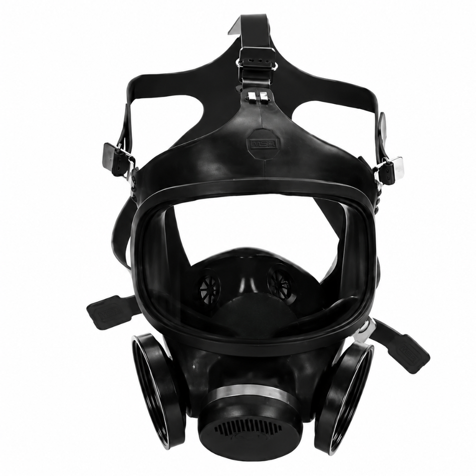Ultra-Twin Full-Facepiece Respirator, Hycar, Black - MSA