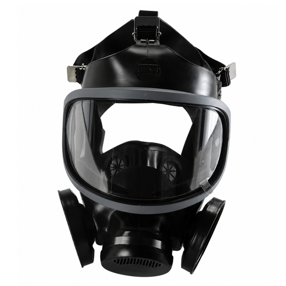 Ultra-Twin Full-Facepiece Respirator, Silicone, Black - MSA