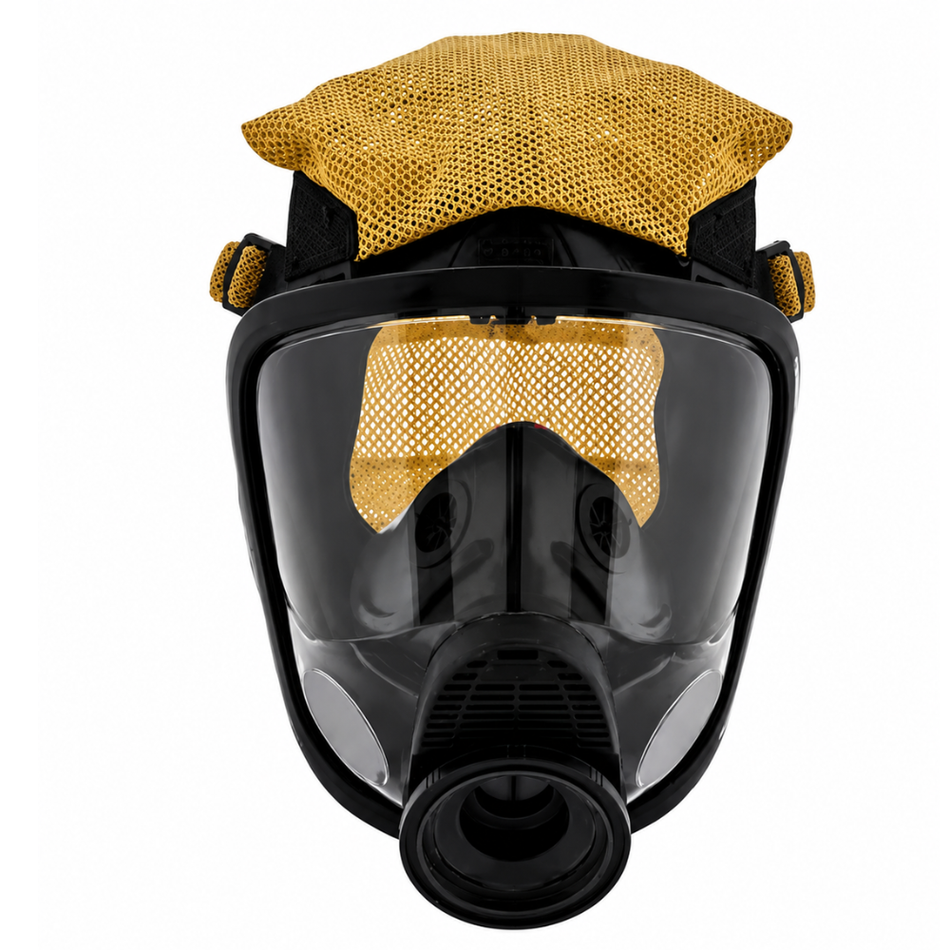Advantage 4100 Full-Facepiece Respirator, Silicone Nosecup, Kevlar Net Harness with Push-To-Connect Adapter - MSA