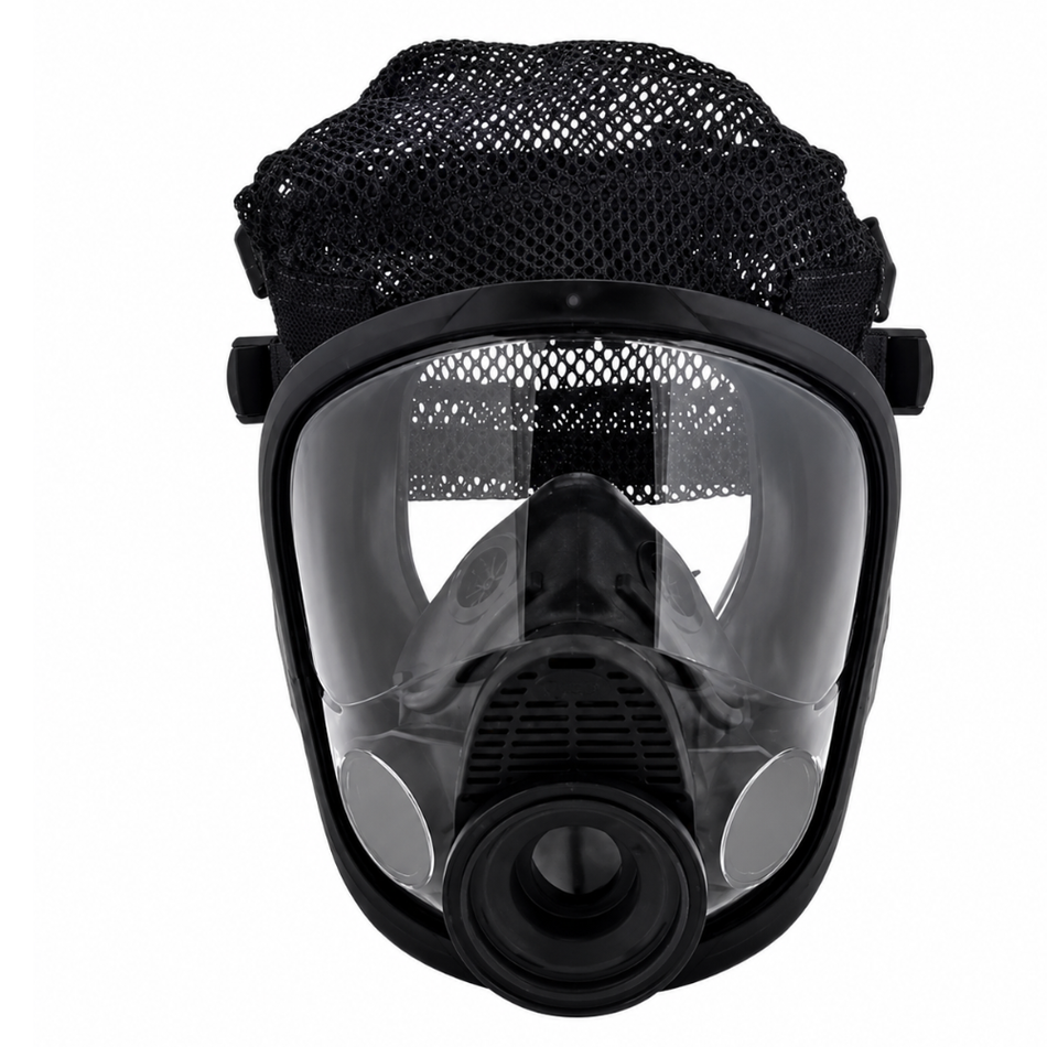 Advantage 4100 Full-Facepiece Respirator, Hycar Nosecup, Polyester Net Harness with Push-To-Connect Adapter - MSA