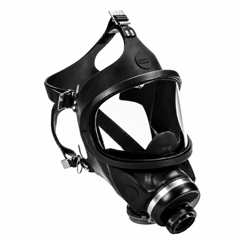 Ultravue Chin-Type Gas Mask Facepiece, Hycar Rubber, Black - MSA