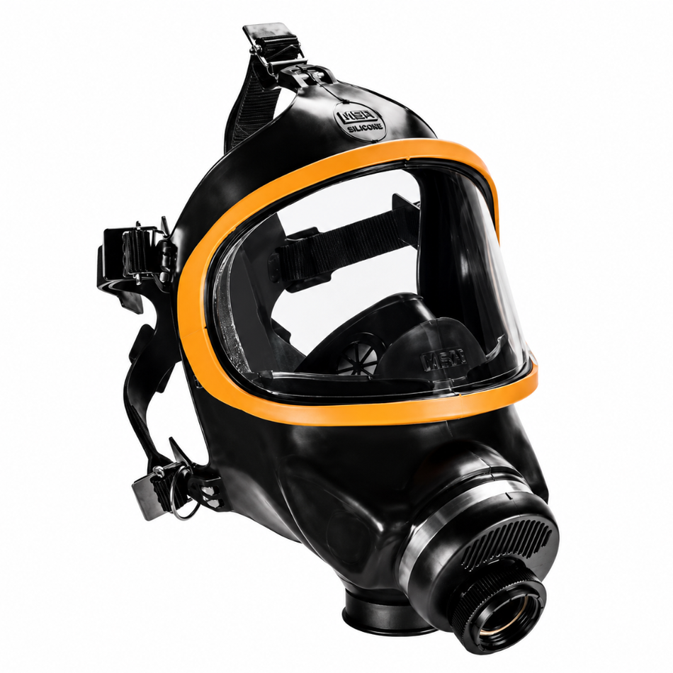 Ultravue Chin-Type Gas Mask Facepiece, Silicone, Black - MSA