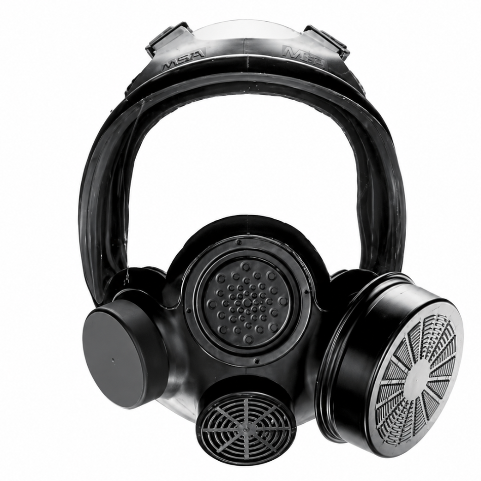 Advantage 1000 Riot Control Full-Face Gas Mask with Canister, Black – MSA